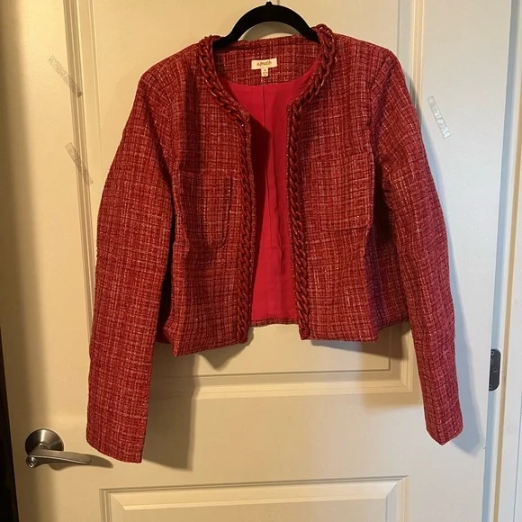 NWT A Peach Be Bold Tweed Chain Blazer - Picture 4 of 11